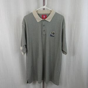 NFL XL Men's Rams Blue and White Striped Polo Los Angeles Rams NFL STL Football